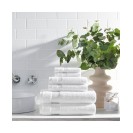 Host and Home 6-Piece Bathroom Towel Set (2 Bath Towels, 2 Hand Towels, 2 Washcloths), Double Stitched Edges, 600 GSM, Soft Ringspun Cotton, Stylish Striped Dobby Border