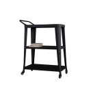 3-Tiered Metal FrameIndustrial Dining Cart with Swivel Wheels