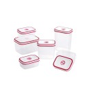 Airtight Leakproof Food Storage Container Set of 6, Red