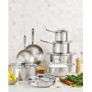 Brushed Stainless Steel 14-Pc. Cookware Set