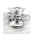 Brushed Stainless Steel Cookware Set, 10 Piece Set