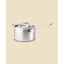 Stainless Steel Brushed 5-Ply Bonded 4 Qt. Sauce Pan with Lid